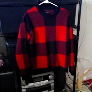Lucky Brand Buffalo Plaid Crew Neck Sweater